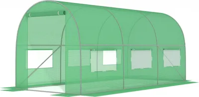 Produktbild von Foliengewächshaus mit Fenstern 450x200x200 cm - Grün - Gartengewächshaus