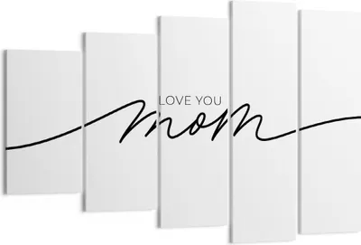 Produktbild von Bild auf Leinwand - Leinwandbild - 5 Teile - Ich liebe dich Mama - 150x100cm - Wand Bild - Wanddeko - Wandbilder - Leinwanddruck - Bilder - Wanddekoration - Leinwand bilder - Wandbild - EG150x100-4794