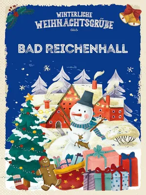 Produktbild von vianmo Holzschild 40x30 cm Weihnachtsgrüße BAD REICHENHALL