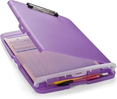 Produktbild von Famanu Clipboard mit Aufbewahrungsbox für Studenten und Lehrer - lila/violettes Design