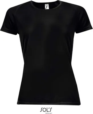 Produktbild von SOLs 01159 | Damen Raglan Sport T-Shirt + Längerer Rücken - Farbe: Black - Größe: XXL