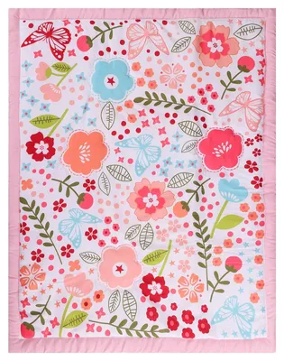 Obrázok produktu pre Detská deka 80x104 cm, ružová, kvetinový vzor, do detskej izby