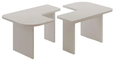 Produktbild von Couchtisch-Set aus Holz "Iris" - 90 x 45 x 35 cm - Weiß