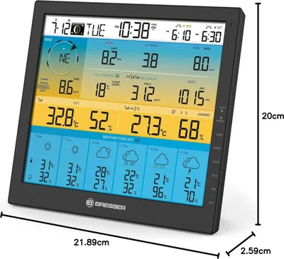Obrázek produktu pro Bresser Optics 7003220, Černá, Výškoměr, Anemometr (větroměr), Domácí barometr, Vnitřní vlhkoměr, Vnitřní teploměr,..., Barometr, Vlhkoměr, Teploměr, UV, Barometr, Vlhkoměr, Teploměr, Plast, F, °C