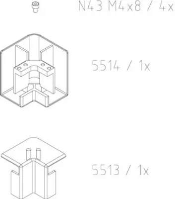 Produktbild von Kermi 2535882 EBNI017 Set Eckverbinder