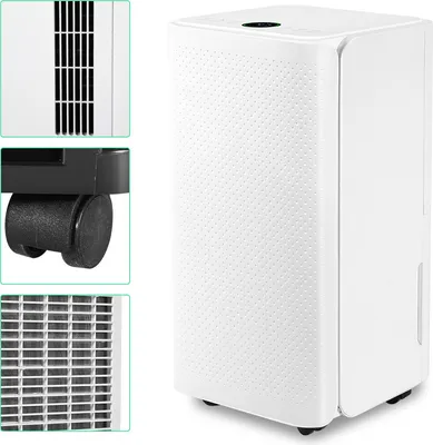 Produktbild von Hengda Luftentfeuchter 16L/Tag |  Schlafmodus,Abnehmbarer 2L Tank 24-Stunden-Timer gegen Feuchtigkeit Schmutz & Schimmel für Schlafzimmer Badezimmer Keller Schrank Büro Garage
