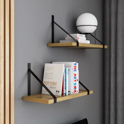 Obrázok produktu pre AKKE Artisan dubová závesná polica GINO moderný LOFT štýl DxŠ: 50x20 cm