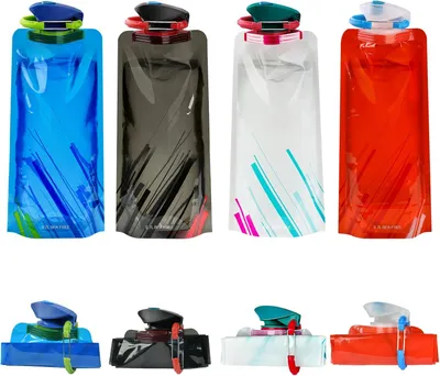 Imagen del producto de Botella deportiva plegable, libre de BPA, de 700 ml, ideal para actividades al aire libre