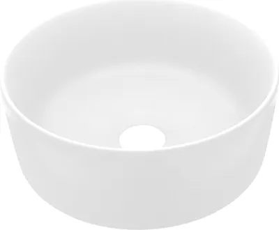 Image de vidaXL Lavabo de luxe Rond Mat Blanc 40x15 cm Céramique