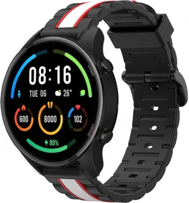 Produktbild von Strap-it Xiaomi Mi Watch Special Edition Armband (Schwarz/Weiß)