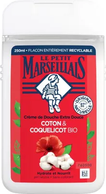 Produktbild von Le Petit Marseillais Duschgel Baumwollmilch & Mohn, 250 ml – Sanfte Pflege aus Frankreich