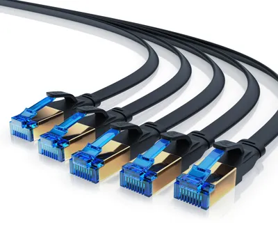 Imagen del producto de Cable Primewire de 5 metros, CAT.8, RJ-45 (Ethernet) (100 cm), cable de conexión plano CAT 8, cable de red plano Gigabit, 40 Gbit/s - 1 metro