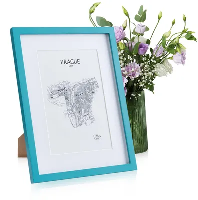 Produktbild von Casa Chic Bilderrahmen mit Passepartout, 40 x 30 cm Bilderrahmen für Urkunde & Collage, Glas Bilderrahmen, Fotorahmen Stehend/Wandmontage, Rahmen Vertikaler/Horizontaler Gebrauch, Bilderrahmen aus Holz