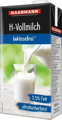 Image de Naarmann lait entier sans lactose H lait bouchon tournant 1000ml