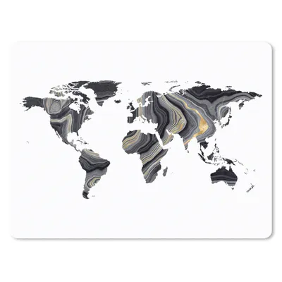 Produktbild von MuchoWow® Mauspad Mousepad Weltkarte - Gold - Linie 23x19 cm - Mousepads - Maus Mat - Pad - Mausunterlage - Schreibtischunterlage - Mauspad
