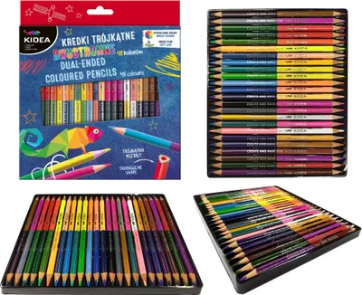 Immagine prodotto di Matite triangolari bifacciali 24 pezzi 48 colori Kidea n. 0335
