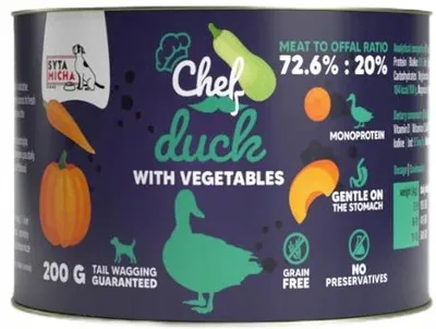 Produktbild von SYTA MICHA Chef Duck with vegetables Mono - Nassfutter für Hunde - 200g