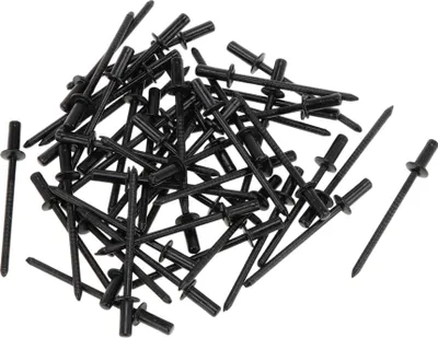 Produktbild von 50 Stück Kuppelkopf geschlossene Dichtnieten 3mm Griffdurchmesser 6mm Grifflänge 6mm Flanschdurchmesser Reparaturwerkzeug Sortiment-Set Eisen Schwarz