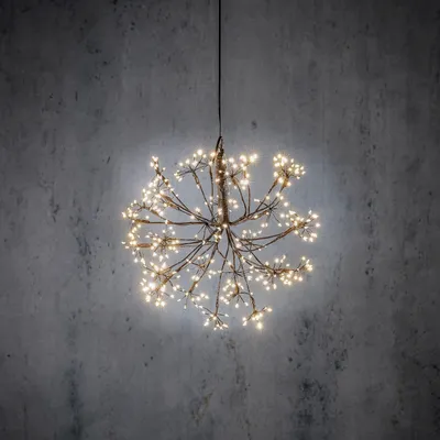 Image de Luca Lighting Lumières de Noël en forme de boule avec des ampoules LED blanc chaud - Ø30 cm - Noir