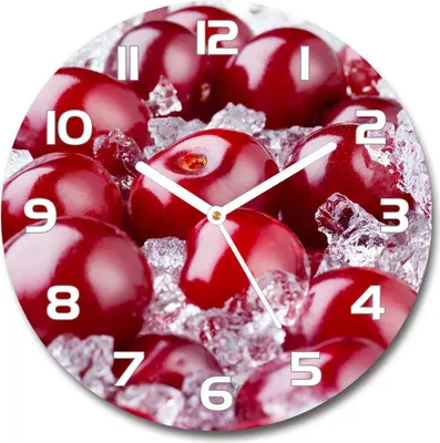 Produktbild von Wanduhr aus Glas 30fi Glasbild Glasuhr Gehärtetes Glas - weisse-zeiger - Iced cherry
