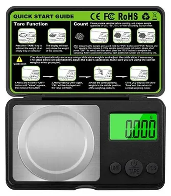 Produktbild von Präzisions-Digitalwaage für Schmuck mit 0,001-g-Anzeige, Kalibrierfunktion und LCD-Display - 50g 0.001g