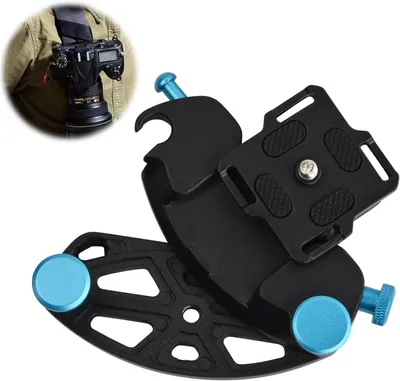 Produktbild von Kamerarucksack Clip, Kameraclip aus Metall, Kamera Halterung Klemme, Kamera Gürtelclip, Kamera Schnellwechselplatte, Kamera Schulterriemen Clip für SLR Kamera Action-Kamera