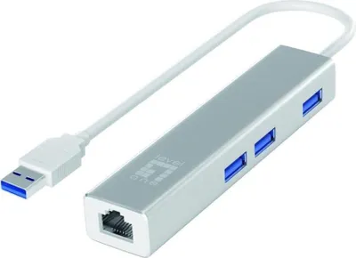 Immagine prodotto di Hub LevelOne USB-0503, 1x RJ45, USB 3.0, argento