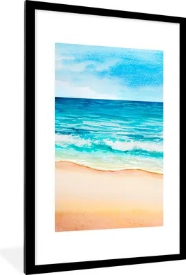 Produktbild von MuchoWow® MuchoWow® Gerahmtes Poster Strand - Golf - Meer 60x90 cm - Poster mit zchwarzem Bilderrahmen - Dekoration - Wandposter Wohnzimmer - Hochwertig