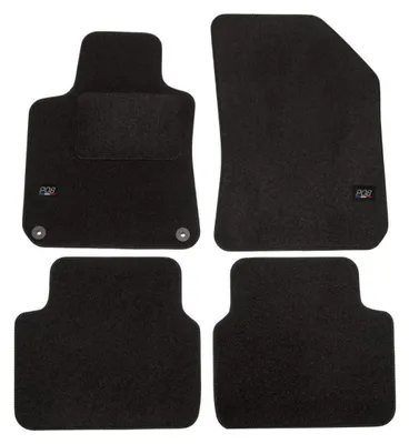Image de Logo Tapis De Sol Noir Velours Sur Mesure Pour Peugeot 308 SW 2014-2021, Base Antidérapante, Tapis conducteur renforcé