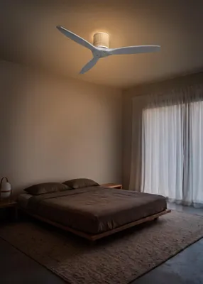 Produktbild von WIND CALM CUSTOM RATTAN - Deckenventilator 40W leise Ø132 cm mit LED-Licht in Körper und Lampe