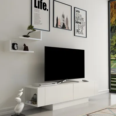 Produktbild von Skye Decor, Matera - White, White, TV-Schränke, Weiß, 150 x 41,6 x 31,5 cm