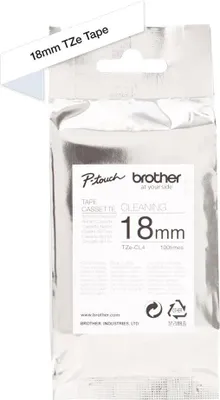 Produktbild von Brother TZE-CL4, Druckerkopfreinigungsband, Wärmeübertragung, Schwarz, 1,8 cm, PT-1300, PT-1400, PT-1500, PT-1500PC, PT-1600, PT-1700, PT-1750, PT-1760, PT-1800, PT-1810,..., 24 mm
