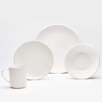 Produktbild von Kombiservice Pure 24-teilig Porzellan weiß glänzend für 6 Personen – Kaffeebecher 360 ml, Dessertteller 20 cm, Speiseteller 26 cm, Schalen 17,5 cm