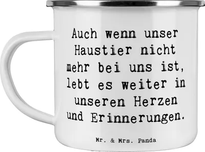 Produktbild von Mr. & Mrs. Panda Haferl Spruch Trauerbewältigung nach dem Verlust eines Haustiers - Weiß - Geschenk, emotionaler Beistand, outdoortasse, Andenken, schwierige Zeit, Trauer