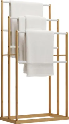 Image de Porte-serviettes Malami en bambou, 6 barres, couleur naturelle