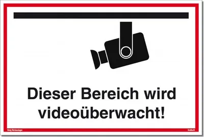 Produktbild von Dreifke® Schild Dieser Bereich wird videoüberwacht! | stabiles Alu Schild weiß (300x200x2mm)
