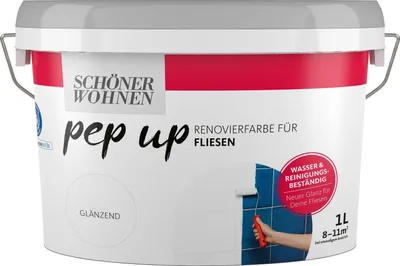 Produktbild von Schöner Wohnen Pep Up Renovierfarbe für Fliesen graphitgrau glänzend 1,0 Ltr.