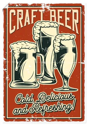 Produktbild von ARTland Poster Craft Beer Größe: 50x70 cm