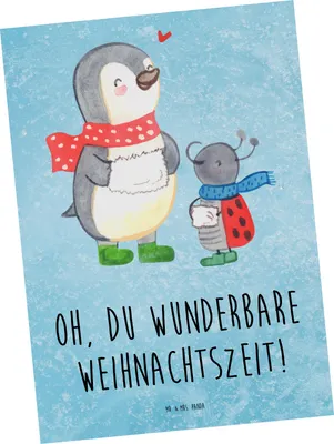 Produktbild von Mr. & Mrs. Panda Grußkarte Smörle Winterzeit - Eisblau - Geschenk, Postkarte, Weihnachten, Weihnachtsgruß, Ansichtskarte, bildkarte, Grüße, Postkarten, Ansichtskarten