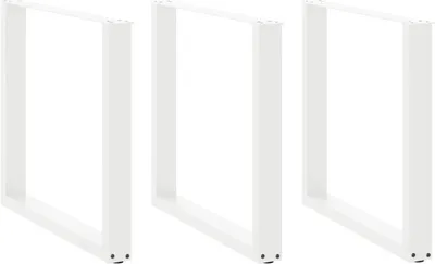Obrázek produktu pro Nohy k jídelnímu stolu ve tvaru U, 3 ks, bílé, 80 x (72-73) cm, ocel