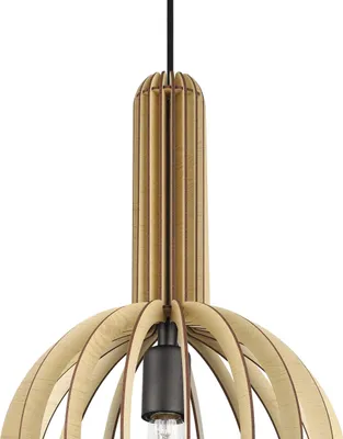 Produktbild von Eglo 900151 VELASCO E27 Hängeleuchte Ø310mm Schwarz Ahorn