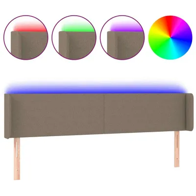 Produktbild von vidaXL LED Kopfteil Taupe 203x16x78/88 cm Stoff