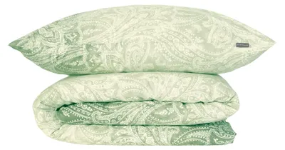 Produktbild von SCHIESSER Bettwäscheset Claire | Paisley | Renforcé | 2-teilig | 100% Baumwolle | Angenehm weich & glatt | YKK-Reißverschluss | 135x200 cm + 80x80 cm | Grün