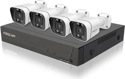 Produktbild von Foscam FN9108E-B4-2T PoE Kameraset 5MP, 8-Kanal NVR, 2TB Festplatte, Weiß