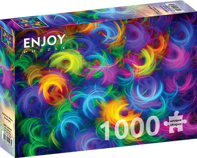 Image de Puzzle 1000 pièces Enjoy – Plumes Néon Abstraites