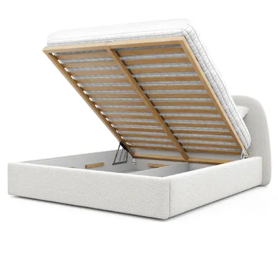 Produktbild von IDOHOME Polsterbett Cloud Doppelbett mit Holzrahmen und Bettkasten Beige Einfaches Erwachsenen Jugendbett Große: 140x200 cm Farbe: Gerra 10