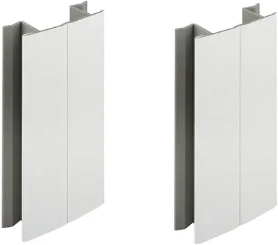 Produktbild von 2 Stück Verbinder für Sockelleisten 120 mm in Mattweiß für die Küche