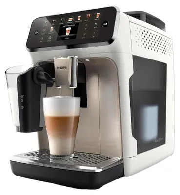 Productafbeelding van Philips 5500 serie, model EP5543/90, automatische koffiemachine, espressomachine, 1,8 liter, koffiebonen, ingebouwde molen, 1500W, wit