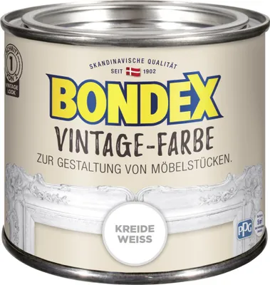 Produktbild von Bondex Vintage-Holzfarbe kreideweiß 375 ml