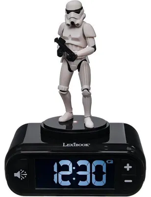 Immagine prodotto di Sveglia digitale con luce notturna a tema Stormtrooper di Star Wars, LEXIBOOK, con schermo LCD retroilluminato, effetti sonori e funzione sveglia